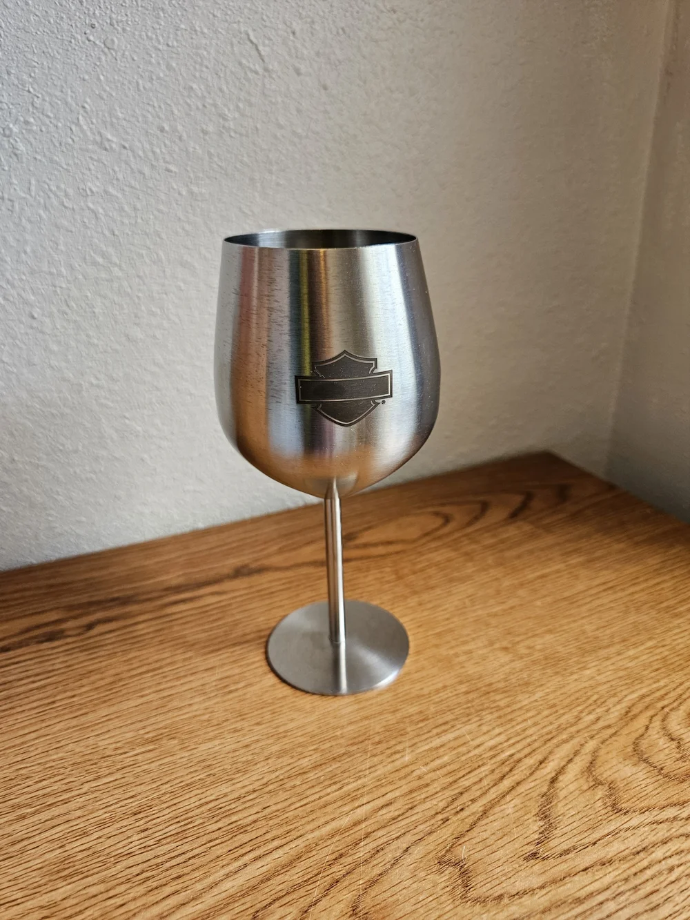 Harley Davidson Stainless Steel Wine Cup Glass 18 Oz NWOT Logo